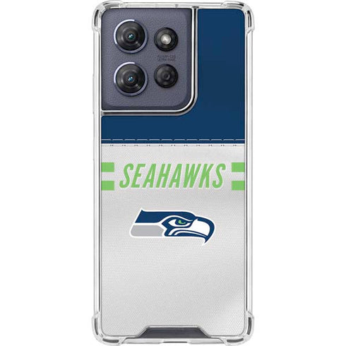 NFL Seattle Seahawks White Striped Moto G Play 5G (2025) Clear Case